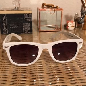 White Wayfarer Style Sunglasses